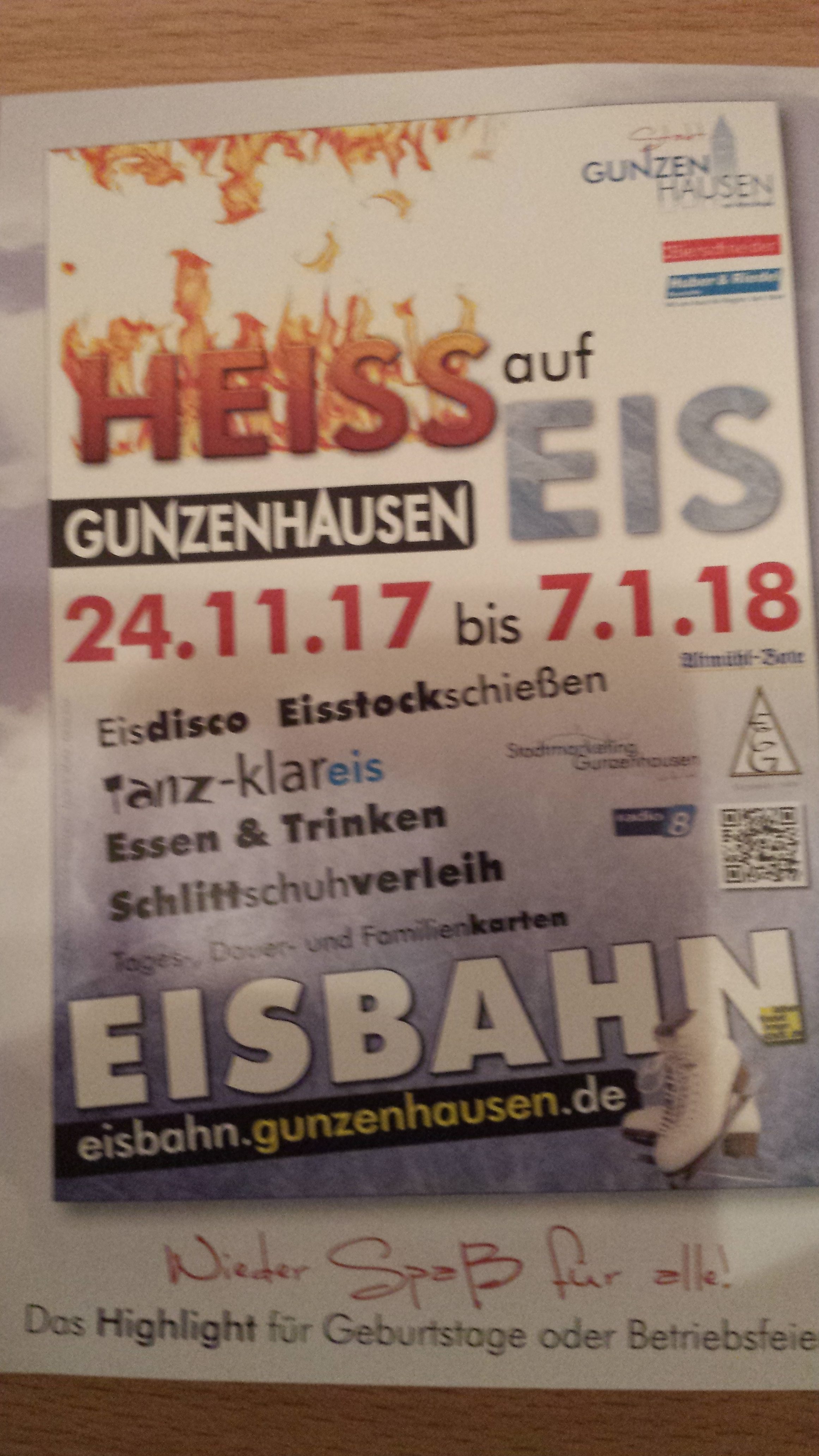Eisbahn in Gunzenhausen vom 24.11.2017 – 07.01.2018