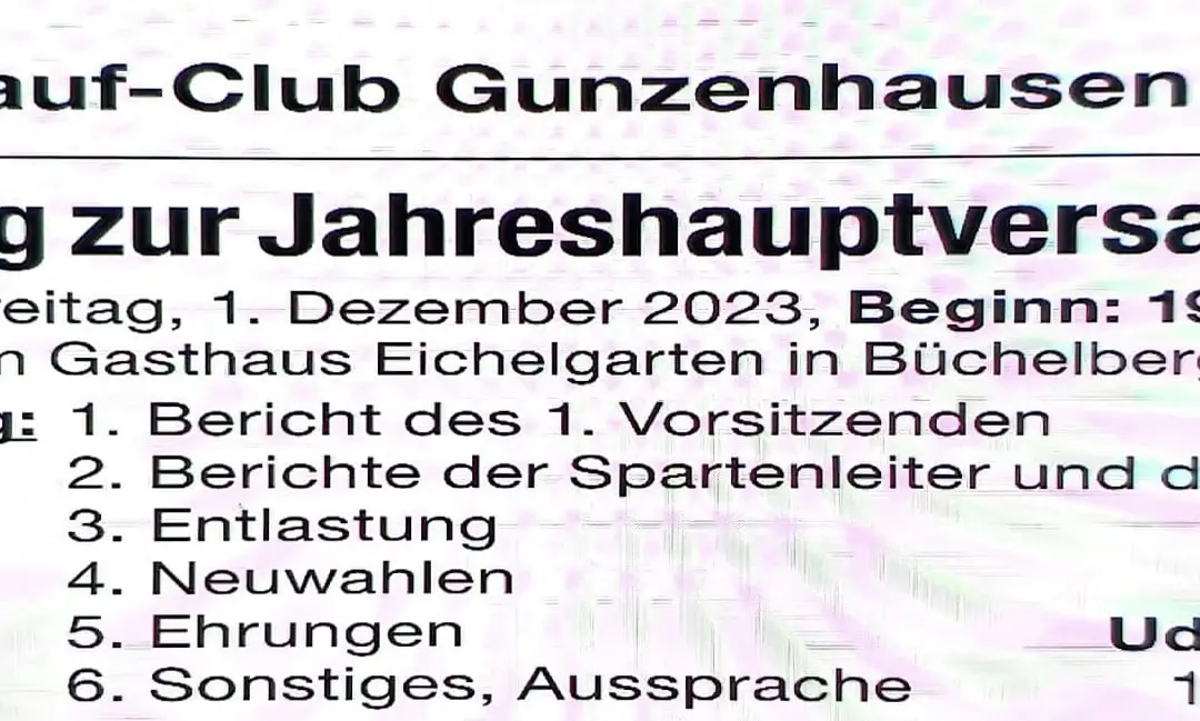 Jahreshauptversammlung 01.12.2023